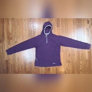 Women Sherpa Adventure Gear Size L Hoodie Fleece Long Sleeve 1/4 Zip purple